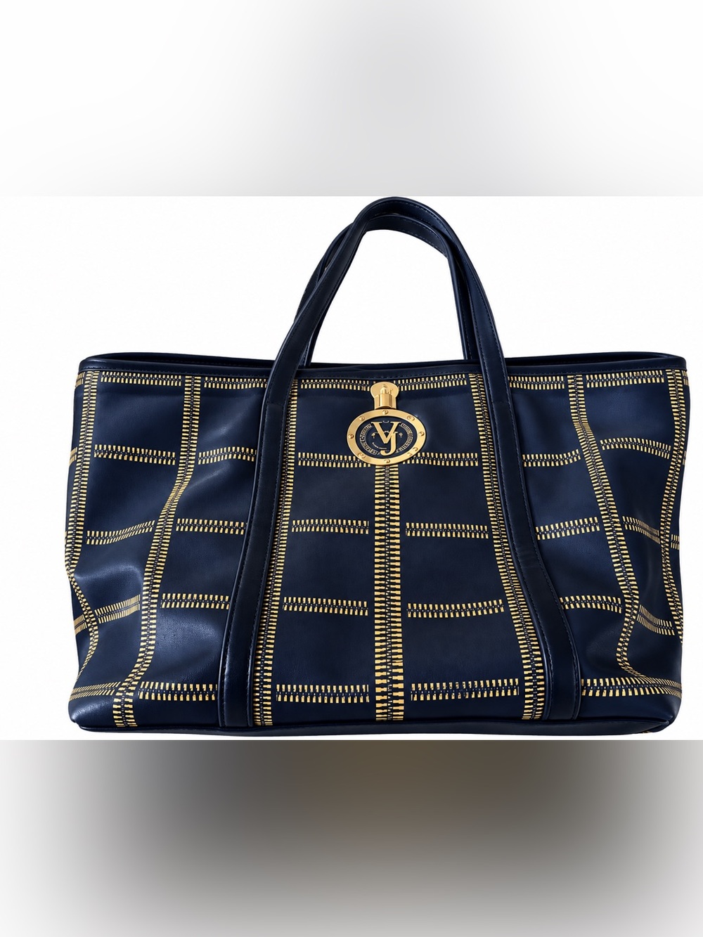 Versace Jeans Collection Black Tote with Gold Hardware